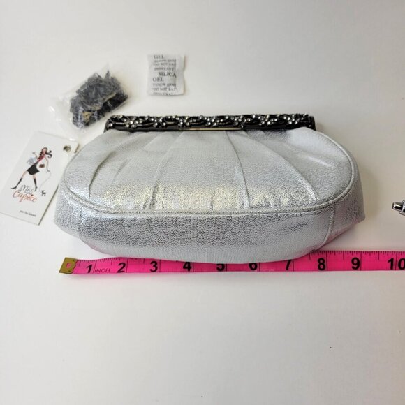 Metallic Silver Clutch Purse - Picture 9 of 15